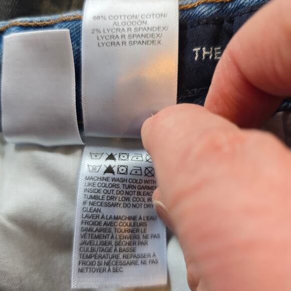 Lucky Brand The Roll Up Jeans Shorts Women's 4 Blue Distressed Festival Beachy - Picture 6 of 8